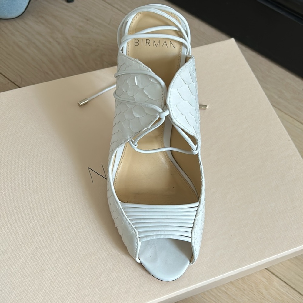 🔥Alexandre Birman white Napa leather sandals